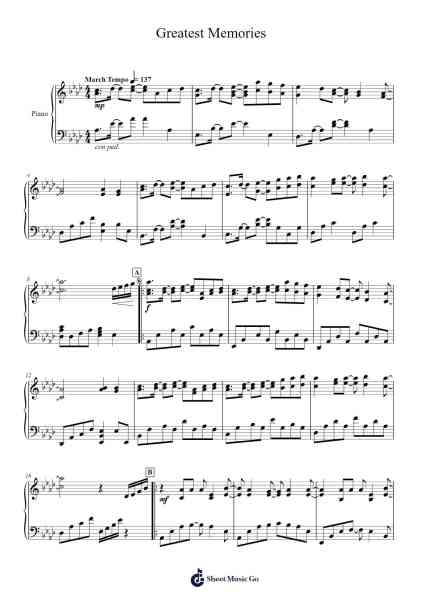 Greatest Memories Sheet Music by HMNK-Arr.Lener