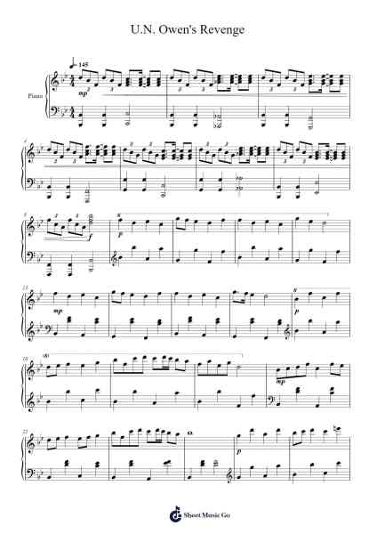 U.N. Owen's Revenge Sheet Music by ZUN-Arr.Morsedric