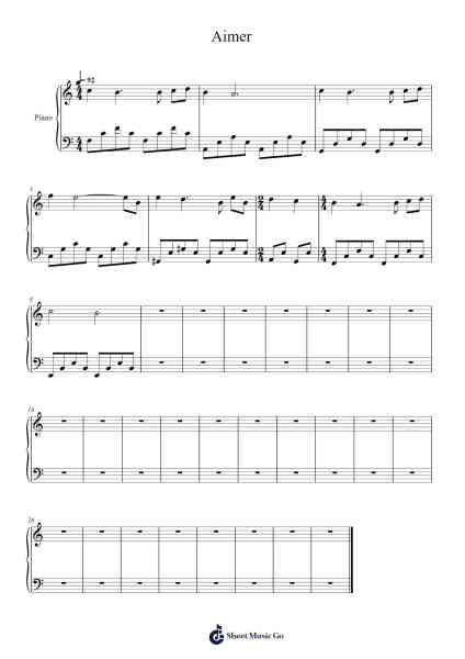 Aimer Sheet Music by Bradchad-Arr.Humetom Seanhutt