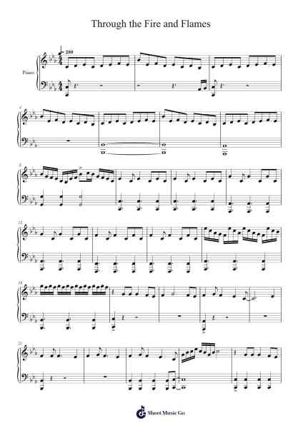 Through the Fire and Flames Sheet Music by DragonForce-Arr.Brurel