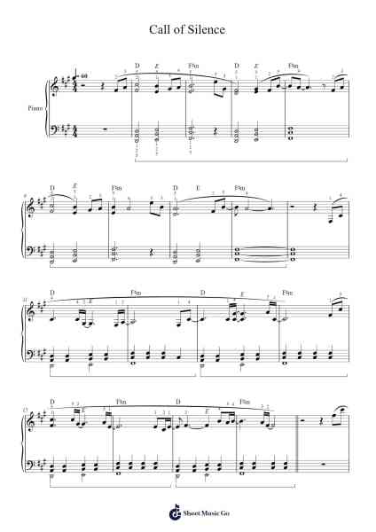 Call of Silence Sheet Music by Hiroyuki Sawano-Arr.Melnolds Dougdy