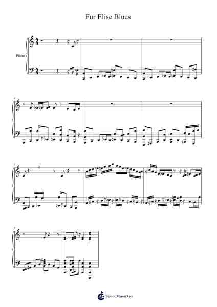 Für Elise in A Minor, WoO 59 "Blues Daniel Thrasher" Musica per pianoforte di Ludwig van Beethoven - Arr.Serles