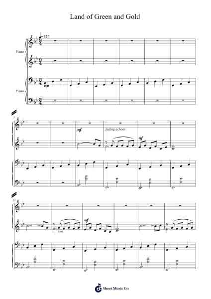 Land of Green and Gold - Leah's Theme Sheet Music by Eric Barone-Arr.Montbrook