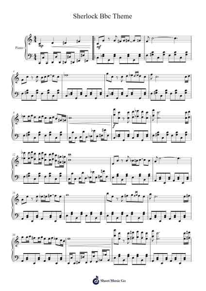 Sherlock Theme Sheet Music by Misc Television-Arr.Hornjudd