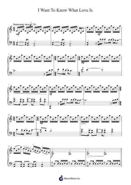 I Want To Know What Love Is Sheet Music by Foreigner-Arr.Terwyatt Hangan
