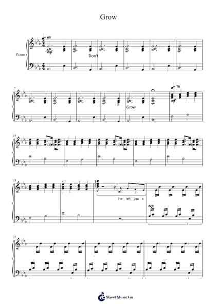 Grow Sheet Music by Frances-Arr.Chrisboyd Crosean