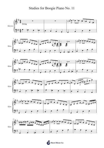 Studies for Boogie Piano No. 11 Sheet Music by Burnslaine Webbsom-Arr.Swinfred Clarkdiah