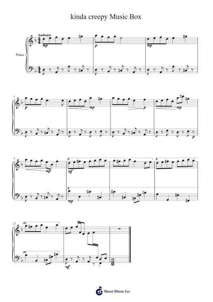 kinda creepy Music Box Sheet Music by Boylety-Arr.Stilling