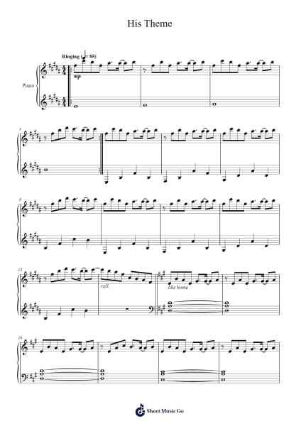 His Theme Sheet Music by Toby Fox-Arr.Ferholt Vebthan