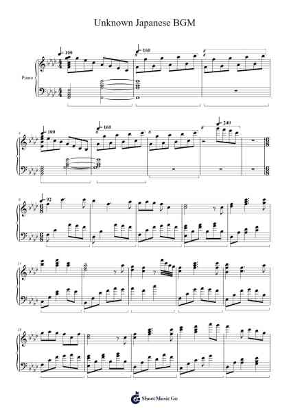 Unknown Japanese BGM Sheet Music by undefined-Arr.Totience Queesom