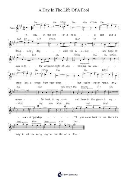 A Day In The Life Of A Fool Sheet Music by Luiz Bonfa-Arr.Lynchric