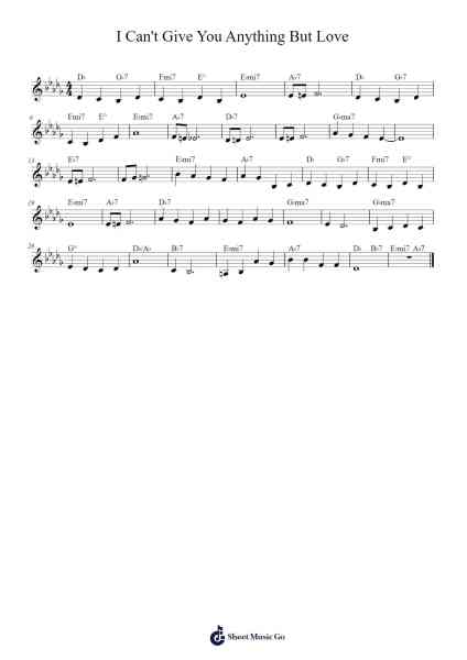 I Can't Give You Anything But Love Partitura de Billie Holiday-Arr.Bushdiah Kenthood