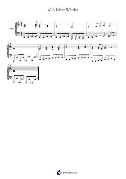 Alle Jahre Wieder Sheet Music by Friedrich Silcher-Arr.Vanralph Aunald