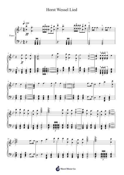 Horst Wessel Lied Sheet Music by Horst Wessel-Arr.Chestom
