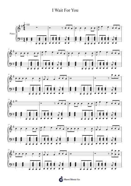 I Wait For You Sheet Music by Alex G-Arr.Carlwilde Yonngcam