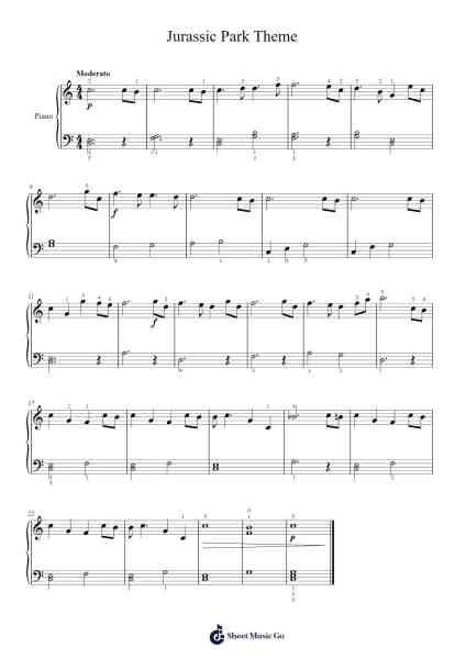 Jurassic Park Theme Sheet Music by John Williams-Arr.Sajoy