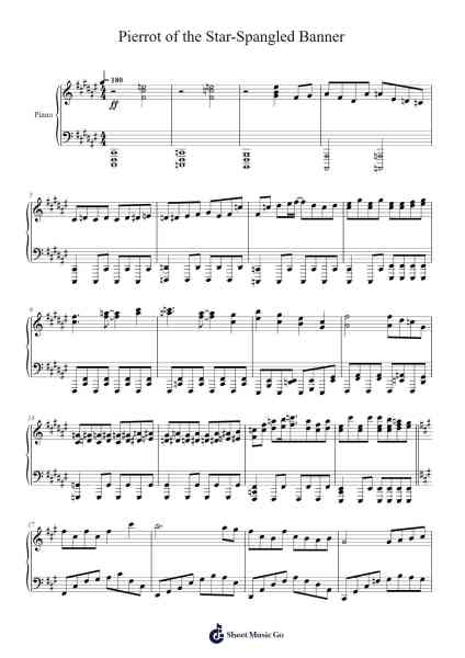 Pierrot of the Star-Spangled Banner Sheet Music by ZUN-Arr.Shelmore Yetgrant