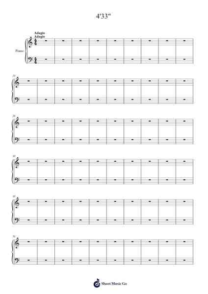4'33" Sheet Music by John Cage-Arr.Leethey Yvetteroll