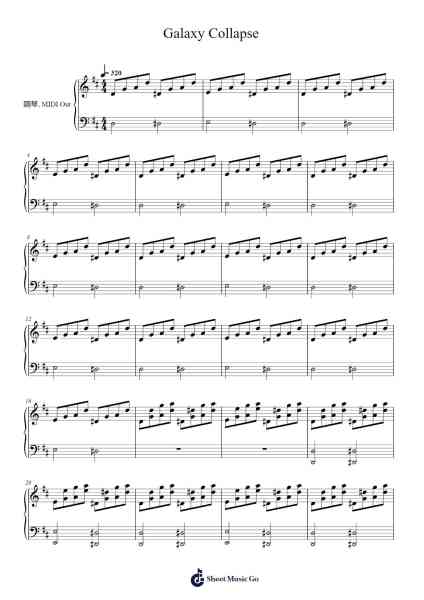 Galaxy Collapse Sheet Music by Kurokotei-Arr.Hartkeats