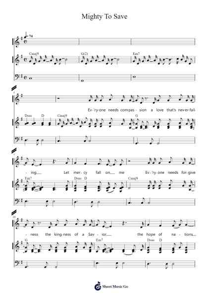 Mighty To Save Sheet Music by Ben Fielding/Reuben Morgan-Arr.Cybing Gilldrew