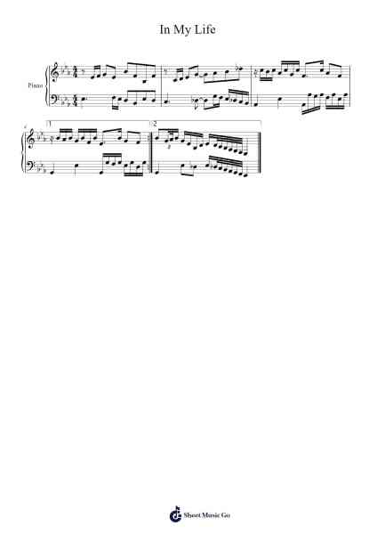 In My Life Sheet Music by The Beatles-Arr.Corrie