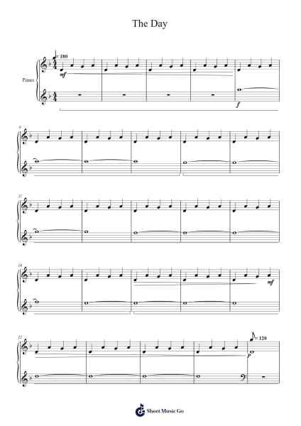 The Day Sheet Music by Me-Arr.Heliet