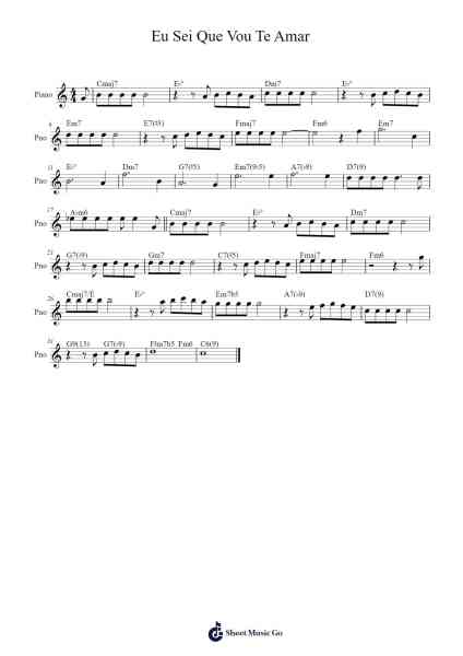 Eu Sei Que Vou Te Amar Sheet Music by Antônio Carlos Jobim-Arr.Arkirk Janeien