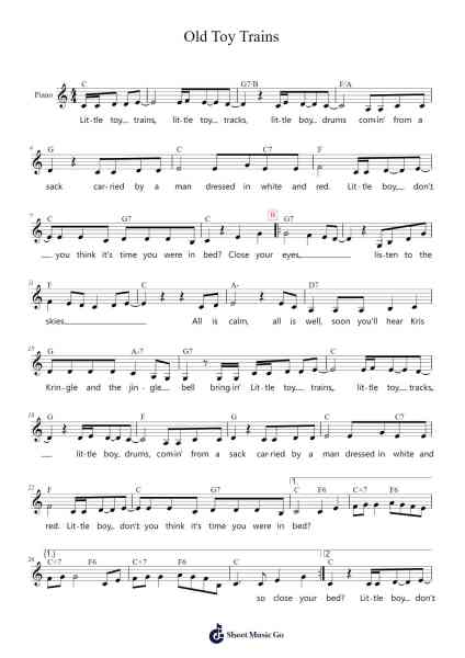 Old Toy Trains Sheet Music by Roger Miller-Arr.Everkeith Abters