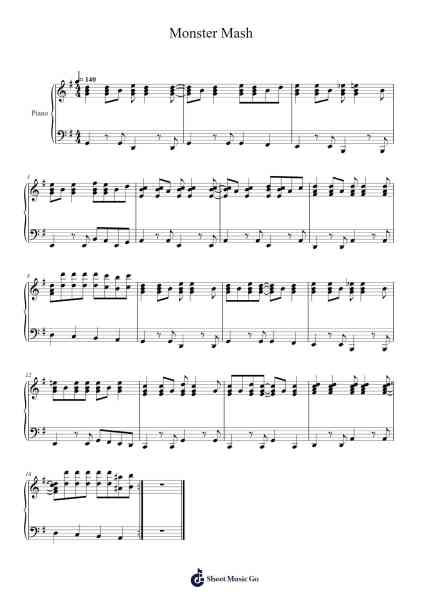 Monster Mash Sheet Music by Bobby "Boris" Pickett-Arr.Fanbrow Douggreve