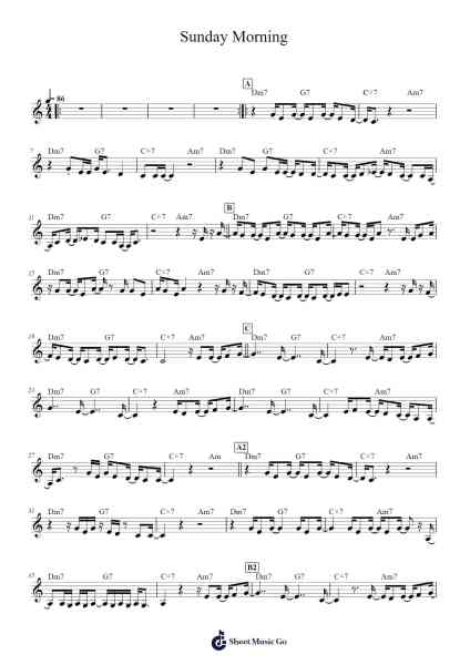 Sunday Morning Sheet Music by Maroon 5-Arr.Bobright