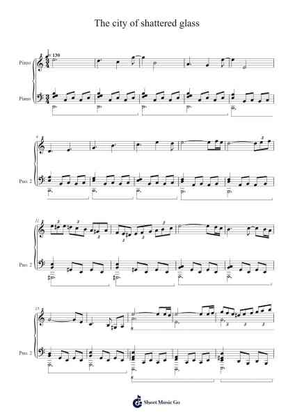 The city of shattered glass Sheet Music by AZALI-Arr.Hula
