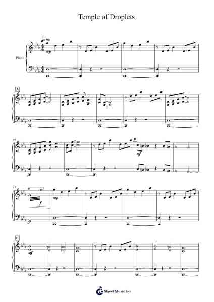 Temple of Droplets Sheet Music by Hidemaro Fujibayashi-Arr.Bophen