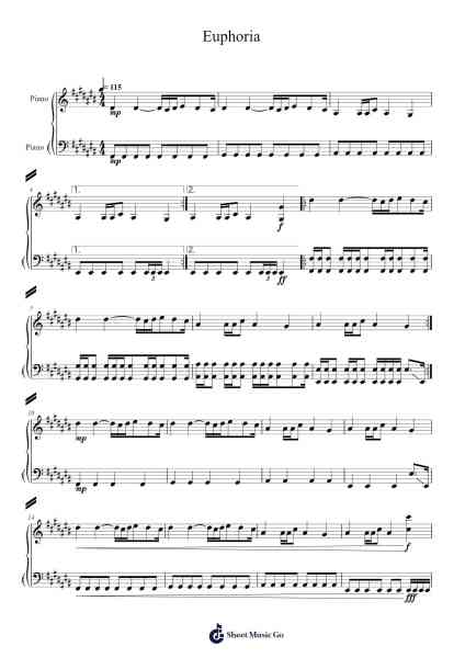Euphoria Sheet Music by Geoxor-Arr.Quinliet