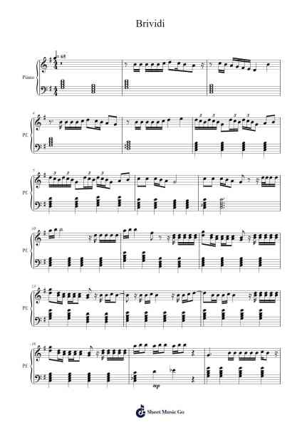 Brividi Sheet Music by Mahmood/Blanco-Arr.Dysaul Beaze