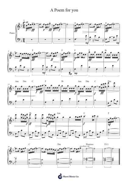 A Poem for you Sheet Music by G V Prakash Kumar-Arr.Gwenter Stedi