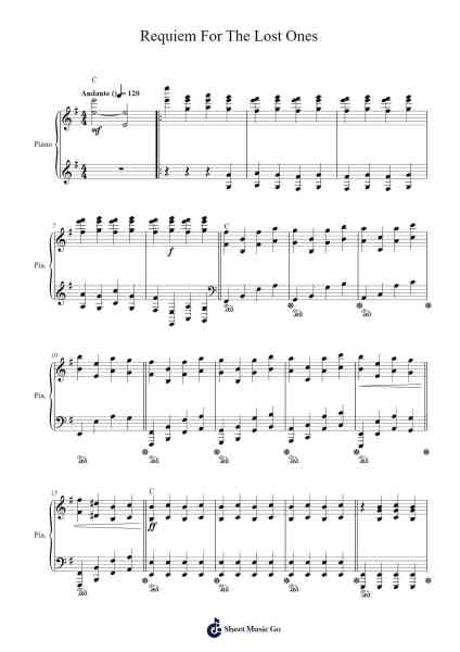 Requiem For The Lost Ones Sheet Music by Shirō Sagisu-Arr.Runiel Faulktave