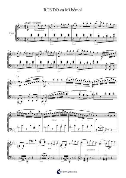 Rondo in E-flat major Sheet Music by Johann Nepomuk Hummel-Arr.Solin