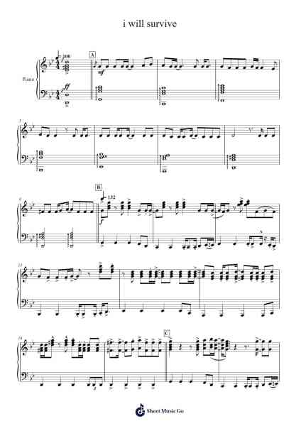 i will survive Sheet Music by Gloria Gaynor-Arr.Harjo