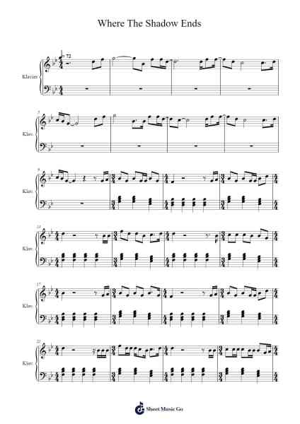 Where The Shadow Ends Sheet Music by Banners-Arr.Duttdes Dawnpril