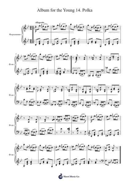 Album for the Young, Op. 39: No. 14, Polka Sheet Music by Pyotr Ilyich Tchaikovsky-Arr.Tessice Irvan