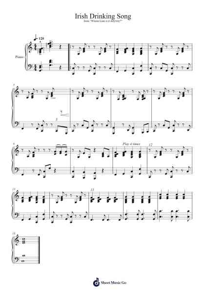 Irish Drinking Song Sheet Music by undefined-Arr.Yonnggiles