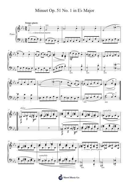 Minuet Op. 51 No. 1 in E♭ Major Sheet Music by Charles-Valentin Alkan-Arr.Crichriet Hawreen