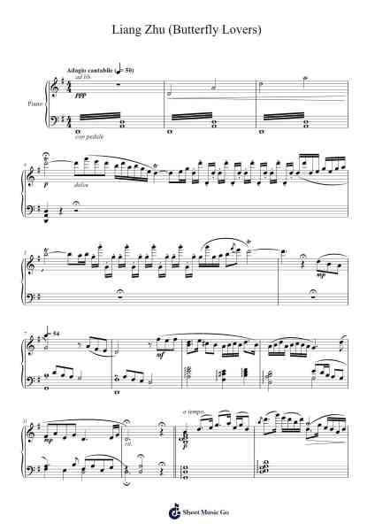 Liang Zhu (Butterfly Lovers) Sheet Music by Ryan Zhu-Arr.Fanses Tabyoung