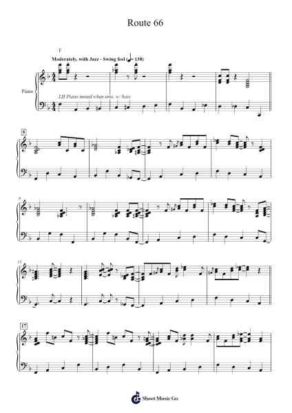 Route 66 Sheet Music by Bobby Troup-Arr.Inmark Ausbrooke