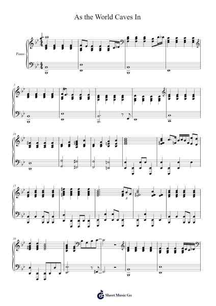 As the World Caves In Sheet Music by Matt Maltese-Arr.Browntis