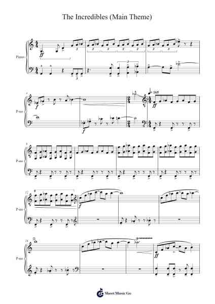The Incredibles (Main Theme) Sheet Music by Michael Giacchino-Arr.Hughmand