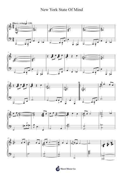New York State Of Mind Sheet Music by Billy Joel-Arr.Petmann Omaud