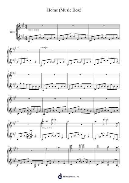 Home (Music Box) Sheet Music by Toby Fox-Arr.Chandys Jehan