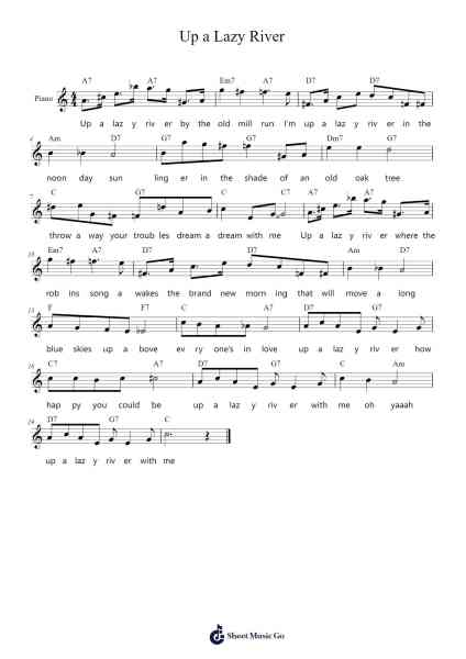 Up a Lazy River Sheet Music by Hoagy Carmichael-Arr.Fesey Elroyrian