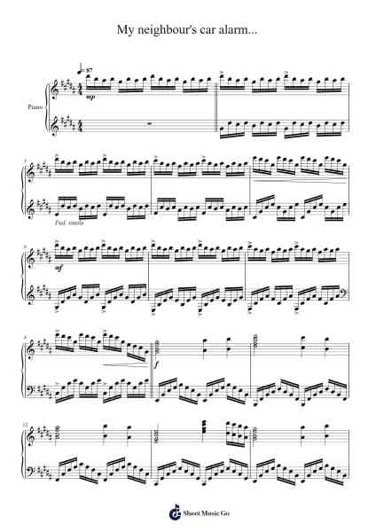 My neighbour's car alarm... Sheet Music by Tony Ann-Arr.Bobtab